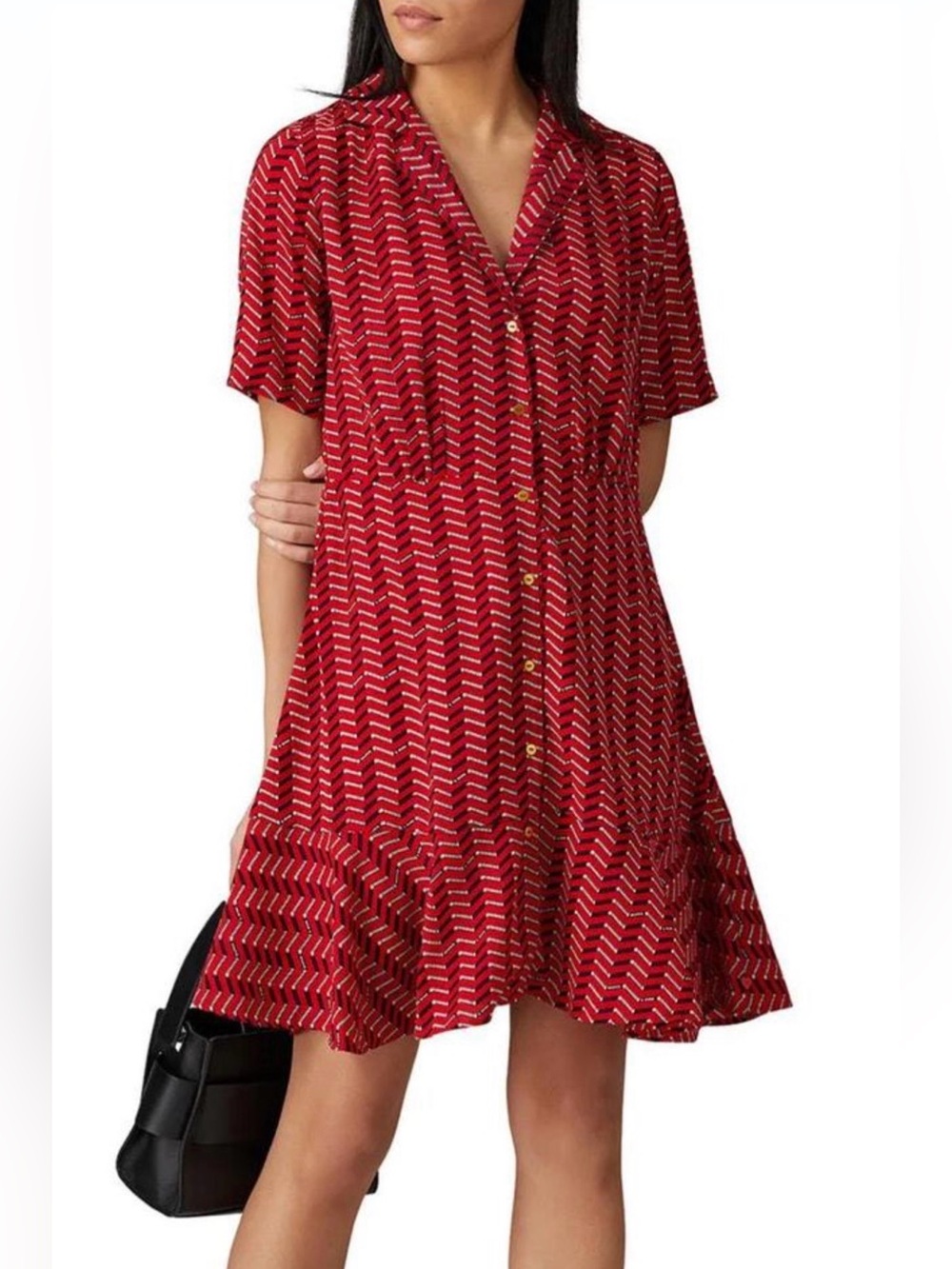 Scotch & Soda Maison Scotch “À La Plage” Printed Shirt Dress, Size S